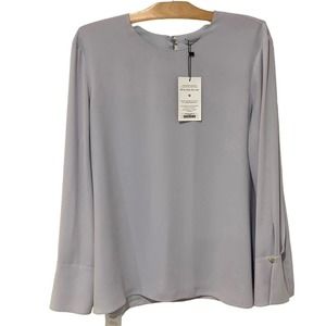 MM Lafleur | Top Lorette Long Sleeve Light Blue Pullover Round Neck- XL